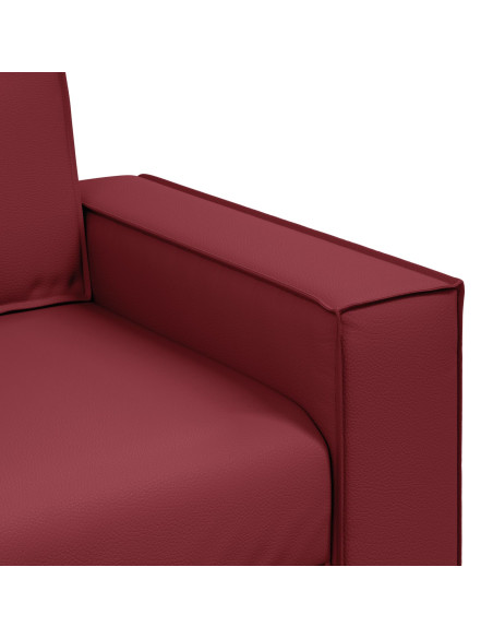 Divano Loveseat  Rosso Vino 140 cm in Pelle Sintetica