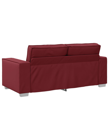Divano Loveseat  Rosso Vino 140 cm in Pelle Sintetica