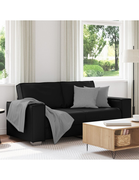 Loveseat Nero 140 cm in Pelle Sintetica