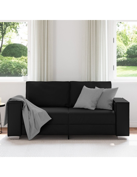 Loveseat Nero 140 cm in Pelle Sintetica