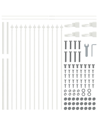 Recinzione per Giardino 6 pcs Bianco 10,2 x 1,2 m