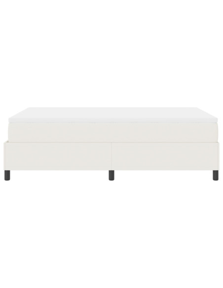 Letto Box Spring con Materasso Crema 120x200 cm Tessuto di Velluto a Coste