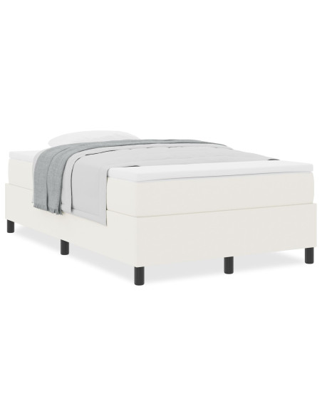 Letto Box Spring con Materasso Crema 120x200 cm Tessuto di Velluto a Coste