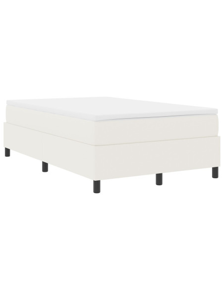 Letto Box Spring con Materasso Crema 120x200 cm Tessuto di Velluto a Coste