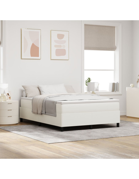 Letto con Box Spring e Materasso Crema 160x200 cm Tessuto in Corduroy