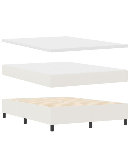 Letto Box Spring con Materasso Panna 140x200 cm Tessuto Corduroy