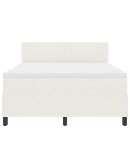 Letto Box Spring con Materasso Panna 140x200 cm Tessuto Corduroy