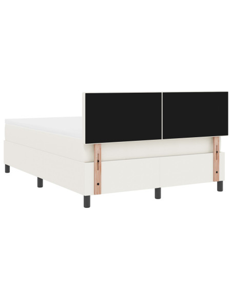 Letto Box Spring con Materasso Panna 140x200 cm Tessuto Corduroy