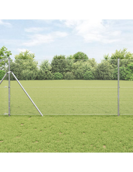 Recinzione in Rete Saldato  con 13 Post 1.2x50 m Acciaio Galvanizzato