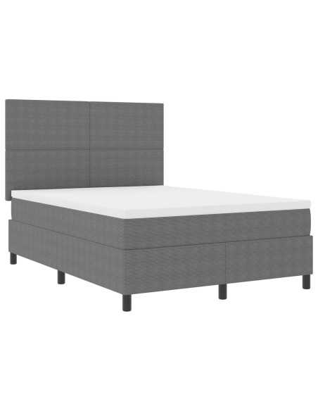 Letto con Box Spring e Materasso Grigio Chiaro 140x200 cm Tessuto in Corduroy