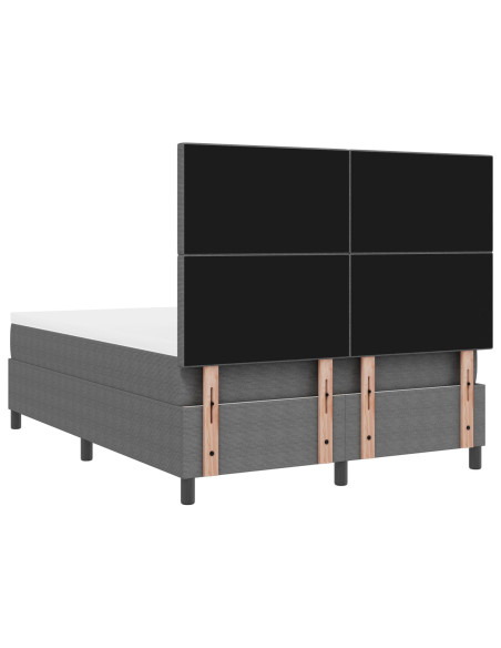 Letto con Box Spring e Materasso Grigio Chiaro 140x200 cm Tessuto in Corduroy