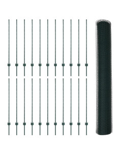 Recinzione con Posto Verde 1,2 x 50 m Acciaio e PVC 2