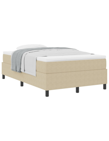 Letto Box Spring  con Materasso Beige 120x200 cm Tessuto in corduroy
