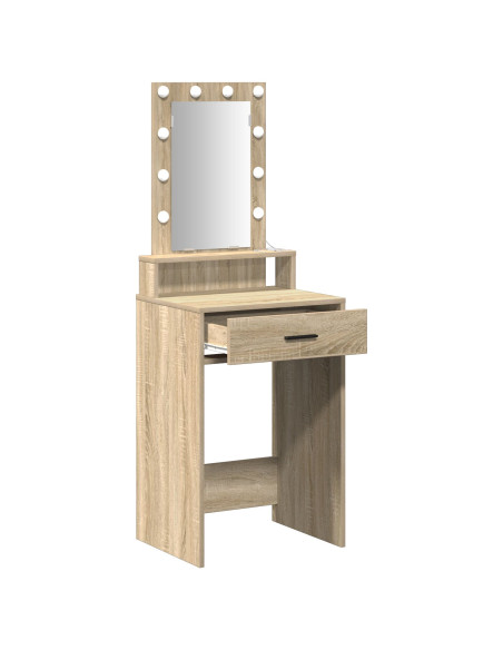 Toeletta  con luci LED - Rovere di Sonoma - 50x41x140 cm