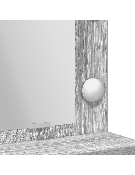 Tavolo da Toeletta con Luci LED in Grigio Sonoma - 50x41x135 cm