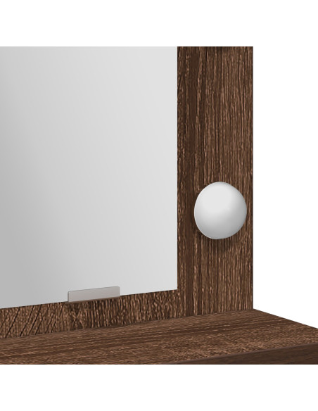 Tavolo da Trucco con specchio Rovere Marrone 50 x 41 x 135 cm