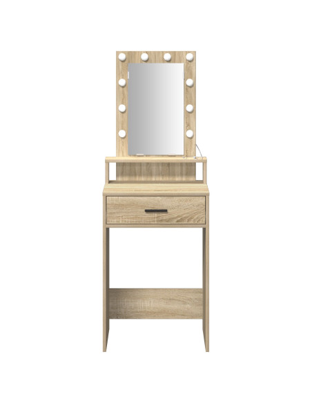 Toeletta  con luci LED - Rovere di Sonoma - 50x41x140 cm
