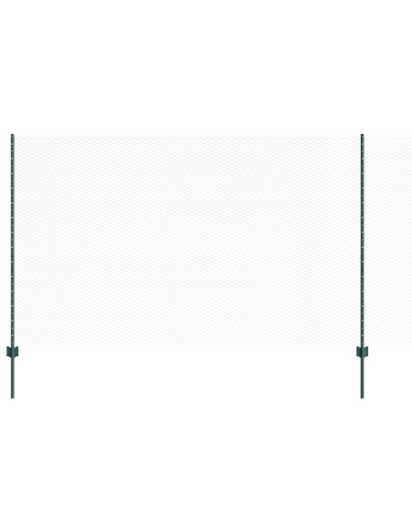 Pali per Recinzione  11 pcs U-Channel Verde 140 cm Acciaio, Recinzione Esagonale Verde 1,4x100 m Acciaio di