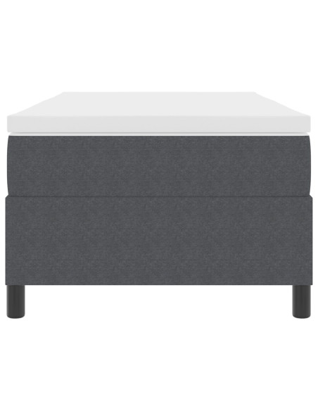 Letto con Rete a Molle con Materasso Grigio Scuro 90x200 cm Tessuto di Corduroy
