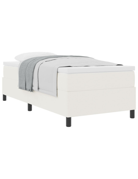 Letto con Box Spring  con Materasso Crema 90x200 cm Tessuto in Corduroy