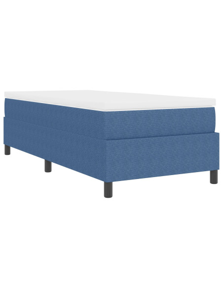 Letto con Box Spring e Materasso Blu 90x200 cm Tessuto Corduroy