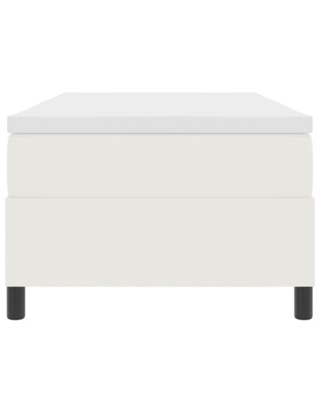 Letto Box Spring con Materasso Crema 100x200 cm Tessuto Corduroy