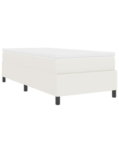 Letto a molle Crema e Bianco 100 x 200 cm Tessuto in Cords