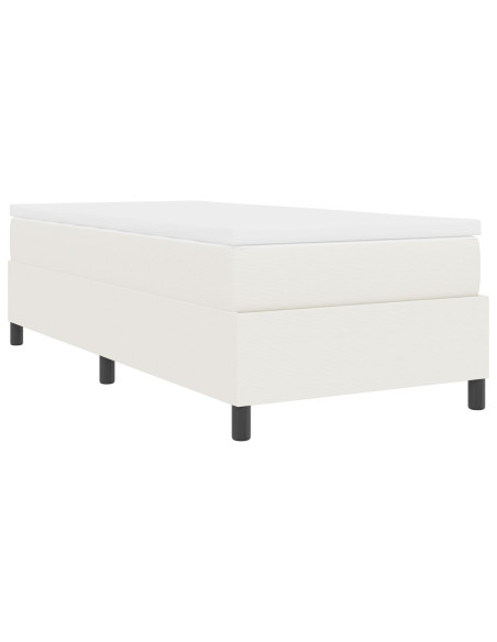 Letto Box Spring con Materasso Crema 100x200 cm Tessuto Corduroy