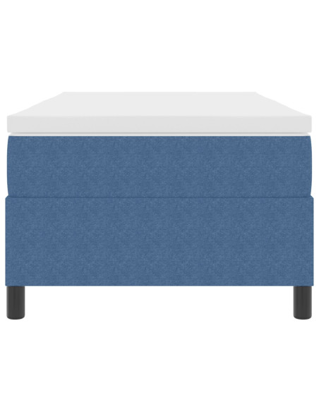 Letto Con Rete A Molle  Blu 100x200 cm Tessuto Corduroy