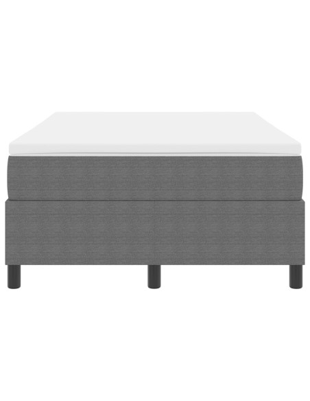 Letto con Box Spring e Materasso Grigio Chiaro 120x200 cm Tessuto in Corduroy