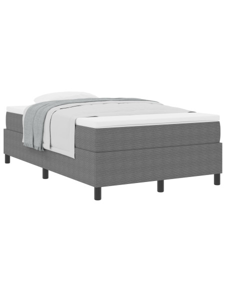 Letto con Box Spring e Materasso Grigio Chiaro 120x200 cm Tessuto in Corduroy