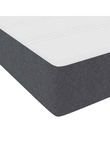 Letto a molle Grigio Scuro e Bianco 200 x 200 cm