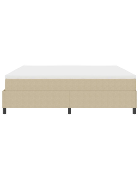Letto a Molla con Materasso Beige Chiaro 200x200 cm Tessuto in Corduroy