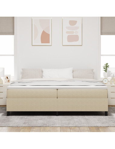 Letto a molle Grigio chiaro e bianco 200 x 200 cm