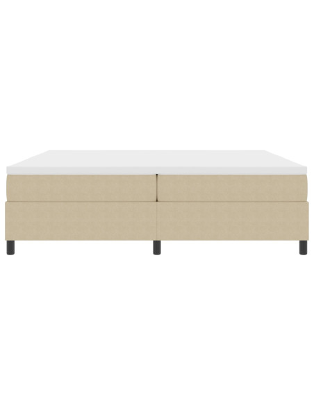 Letto a Molla con Materasso Beige Chiaro 200x200 cm Tessuto in Corduroy