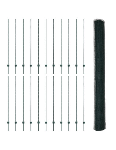 Recinzione con Posto Verde 1,6 x 50 m Acciaio e PVC