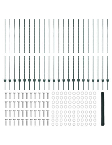 Recinzione con Posto Verde 1,6 x 50 m Acciaio e PVC