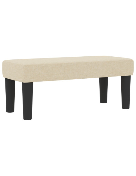 Letto con Box Spring con Materasso & Panchina Crema 90x200 cm Tessuto