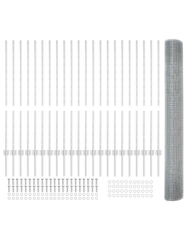 Recinzione con Posto Argento 1,2 x 50 m Acciaio