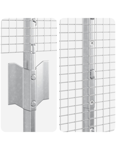 Recinzione in Filo Saldato  con 44 U Post Argento 1.2x50 m Acciaio