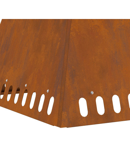 Focolare 60x60x50 cm Acciaio Invecchiato