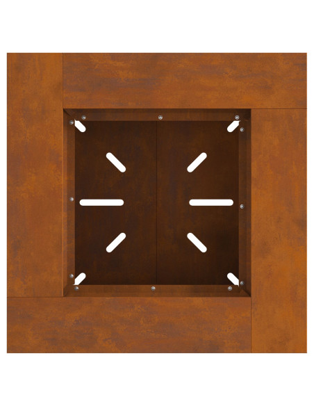 Focolare 60x60x50 cm Acciaio Invecchiato
