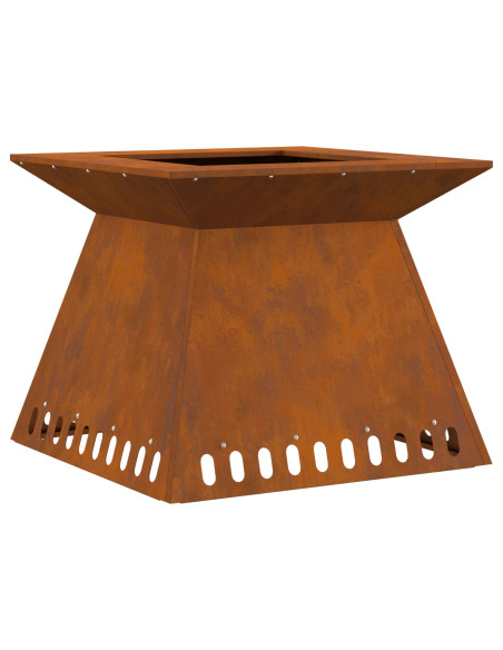 Focolare 60x60x50 cm Acciaio Invecchiato