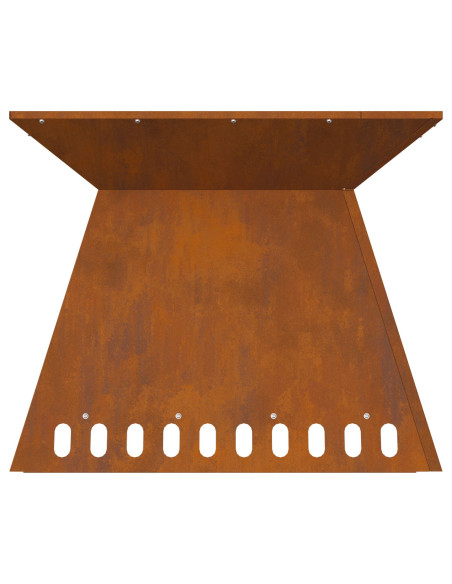 Focolare 60x60x50 cm Acciaio Invecchiato
