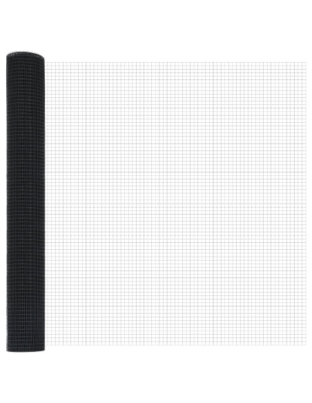 Recinzione con Posto Grigio 1,4 x 50 m Acciaio e PVC