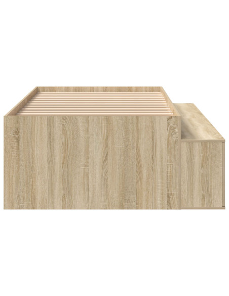 Struttura letto con contenitore  Rovere Sonoma 90x200 cm