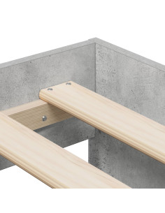 Struttura del letto con cassetto Grigio cemento 90 x 200 cm