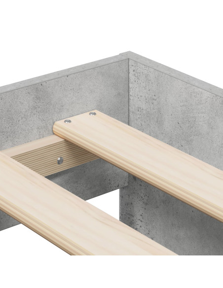 Struttura del letto con cassetto Grigio cemento 90 x 200 cm