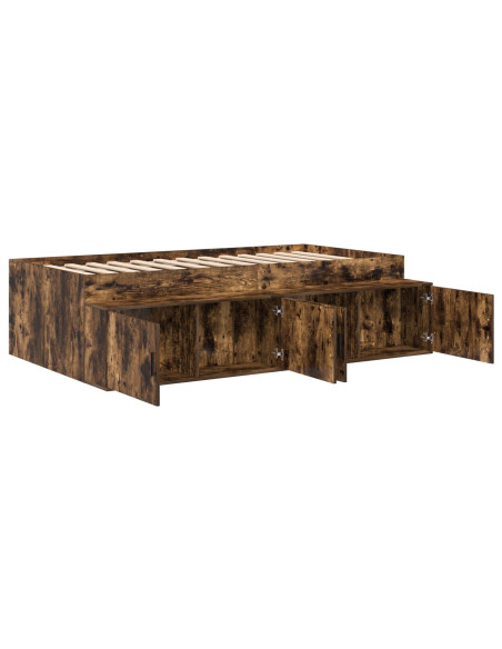 Struttura del letto Rovere fumé 90 x 200 cm Legno multistrato