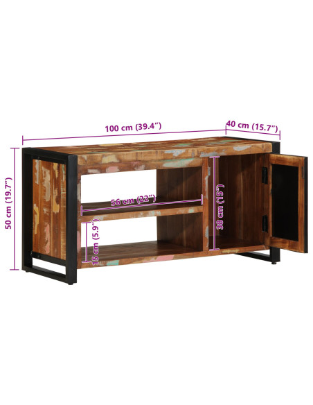 Panca per scarpe Multicolore Legno massello di recupero